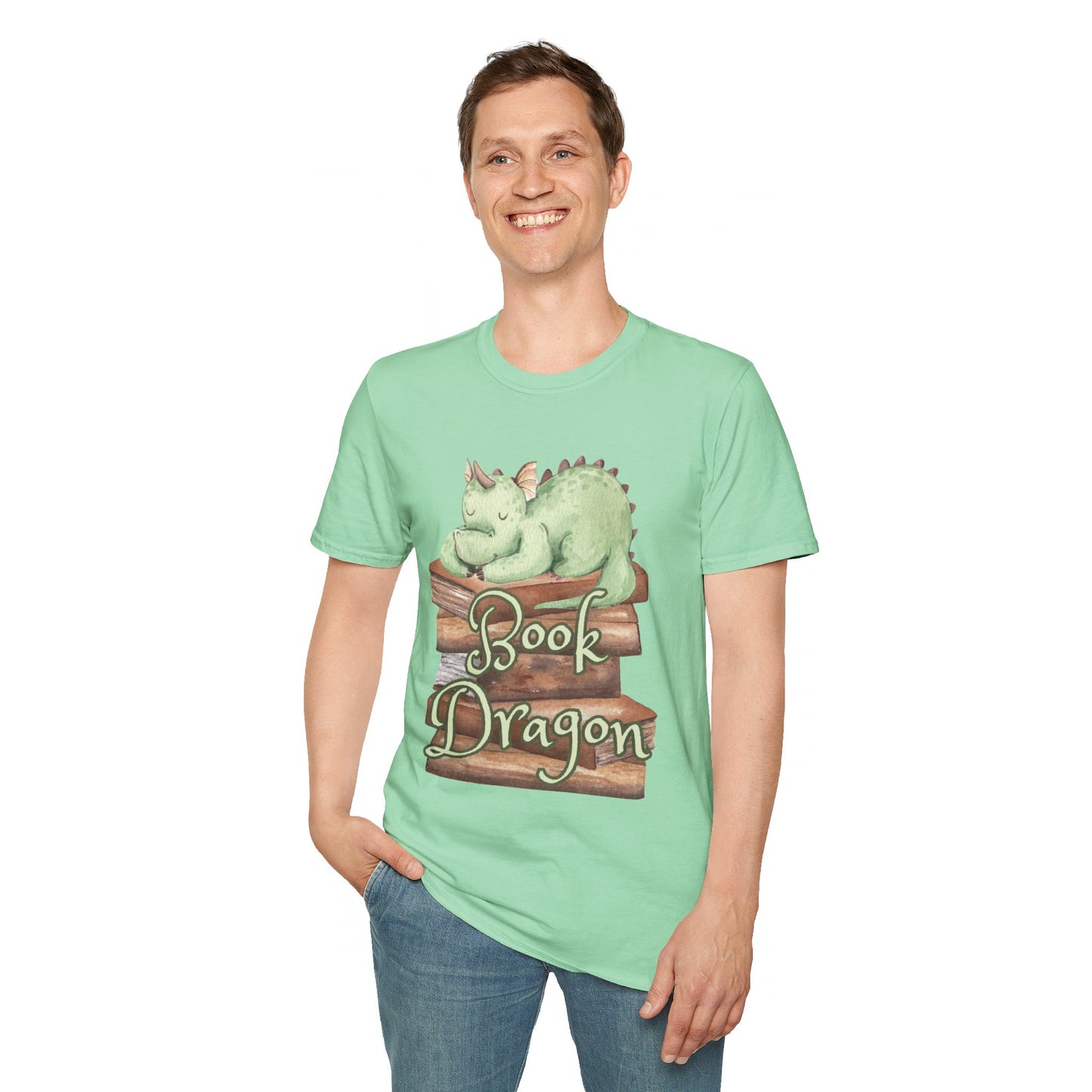 Book Dragon Unisex Softstyle T-Shirt