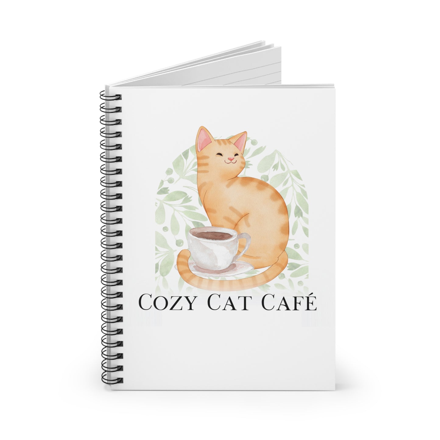 Cozy Cat Café Spiral Notebook - Ruled Line