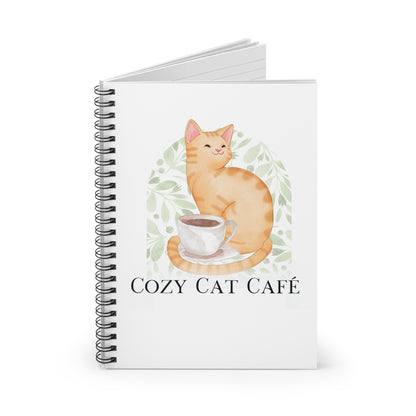 Cozy Cat Café Spiral Notebook - Ruled Line