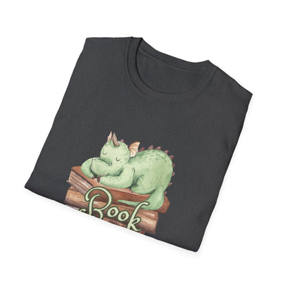 Book Dragon T-Shirt — Cute Sleeping Dragon on Books Graphic Tee