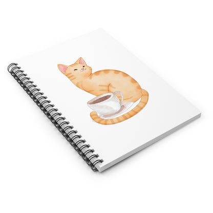 Café Cat Spiral Notebook - Ruled Line