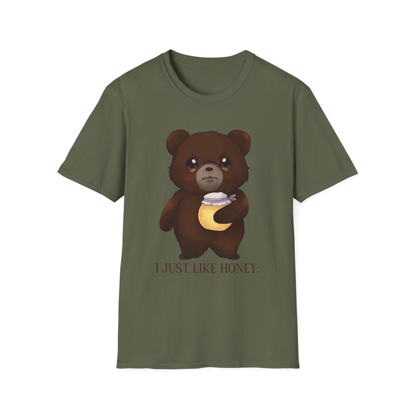 Grumpy Bear "I Just Like Honey" Cute Cartoon Tee