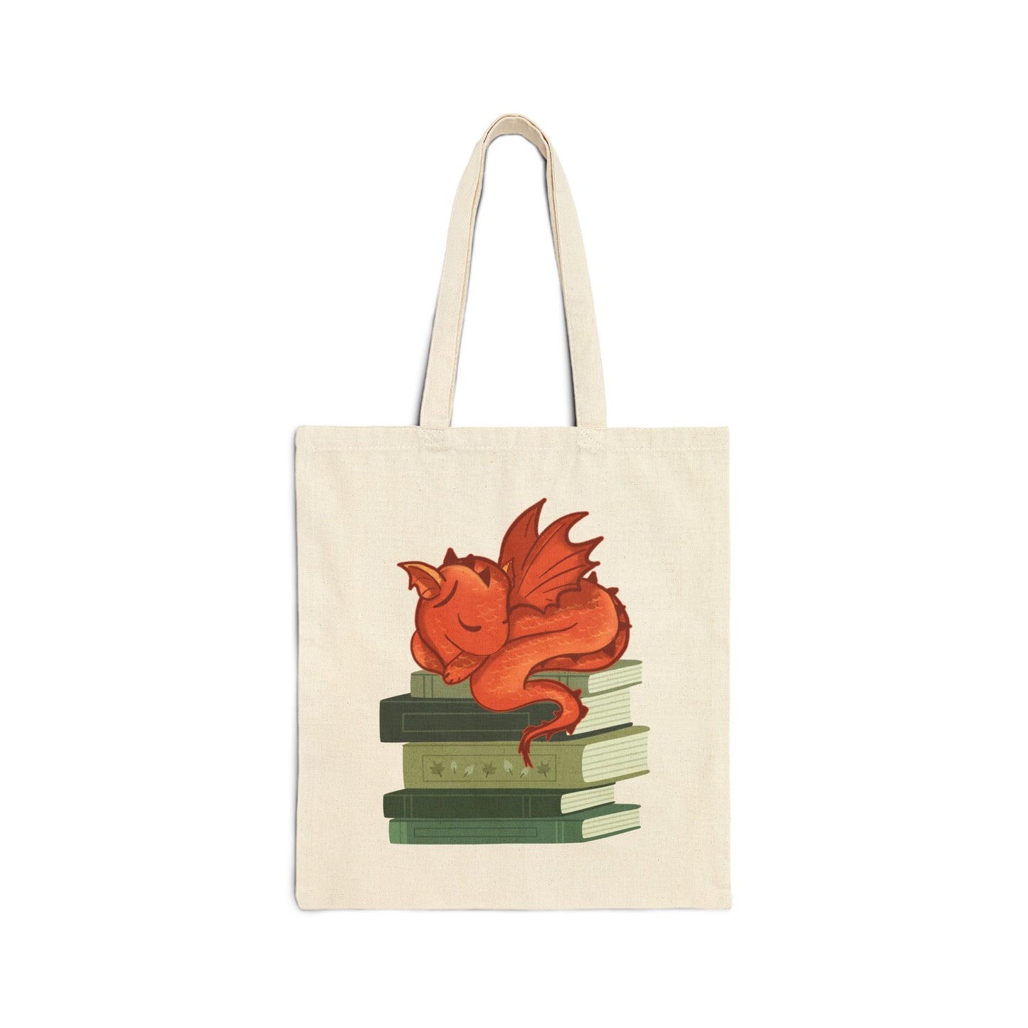 Dragon Hatchling Book Stack Canvas Tote