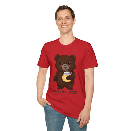 Grumpy Bear "I Just Like Honey" Cute Cartoon Tee