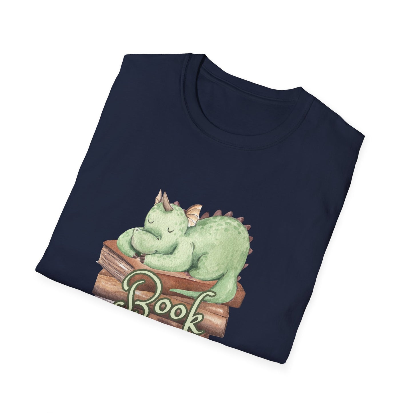 Book Dragon T-Shirt — Cute Sleeping Dragon on Books Graphic Tee