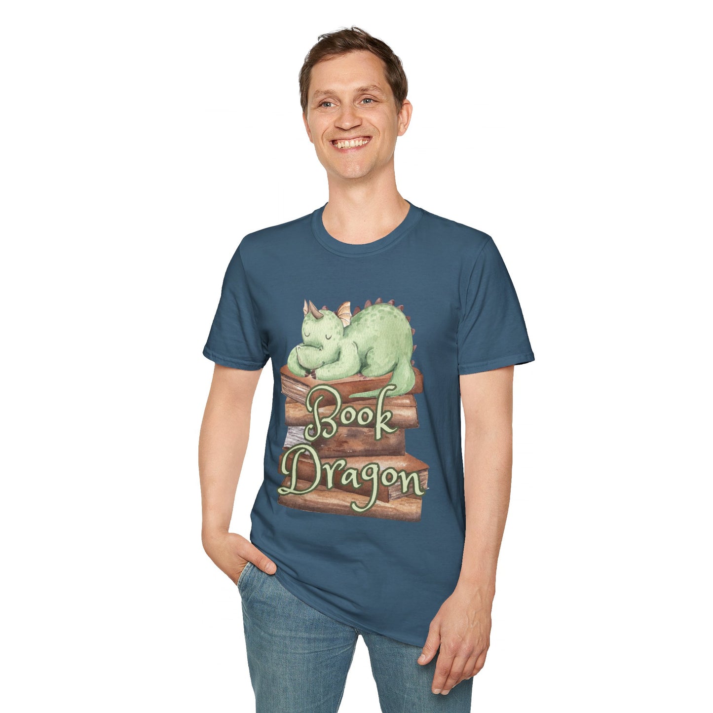 Book Dragon Unisex Softstyle T-Shirt